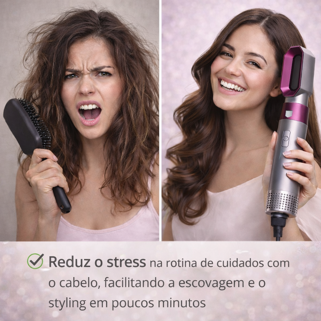 PRENDILORA – Modelador e Escova Multifuncional de Cabelo 5 EM 1